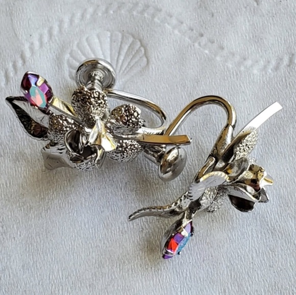 Vintage Sterling Silver Earrings & Brooch - Picture 3 of 6